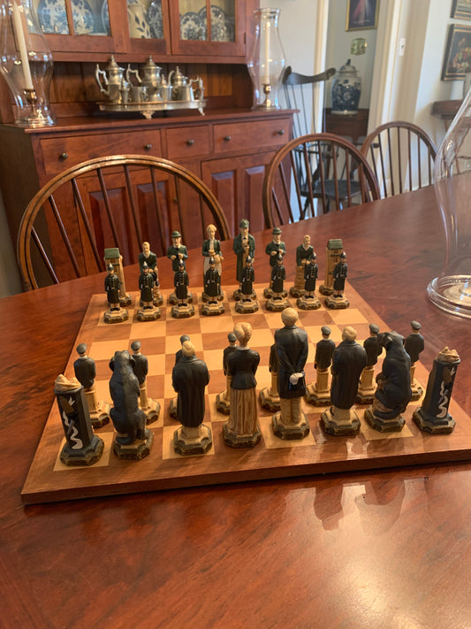 British Sherlock Holmes Chess Set Handmade Studio Anne Carlton worth $1400 new