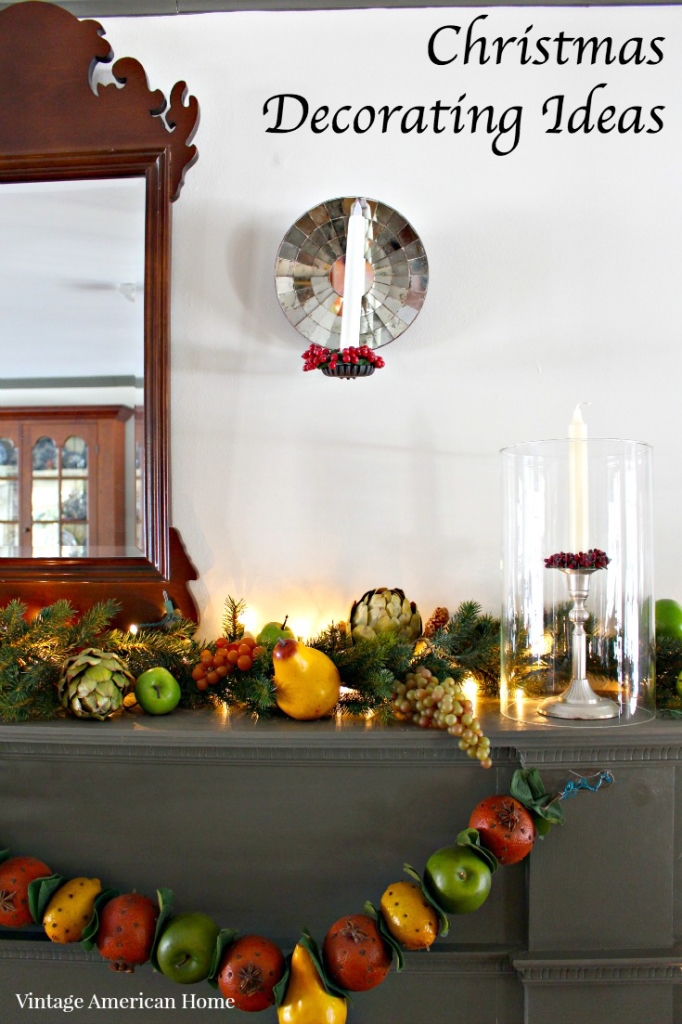 Christmas Mantel decorating in the dining room - 2015 House Christmas House Tour