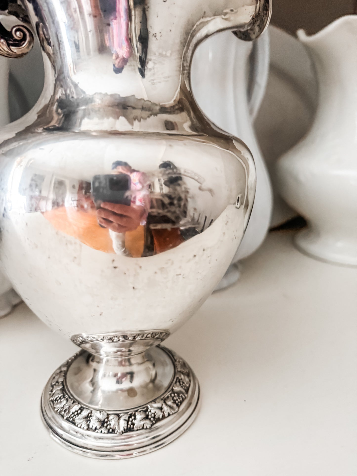 Early Old Sheffield Plate Pitcher with Sterling Cartouche, c. Late 1700s–Early 1800s
