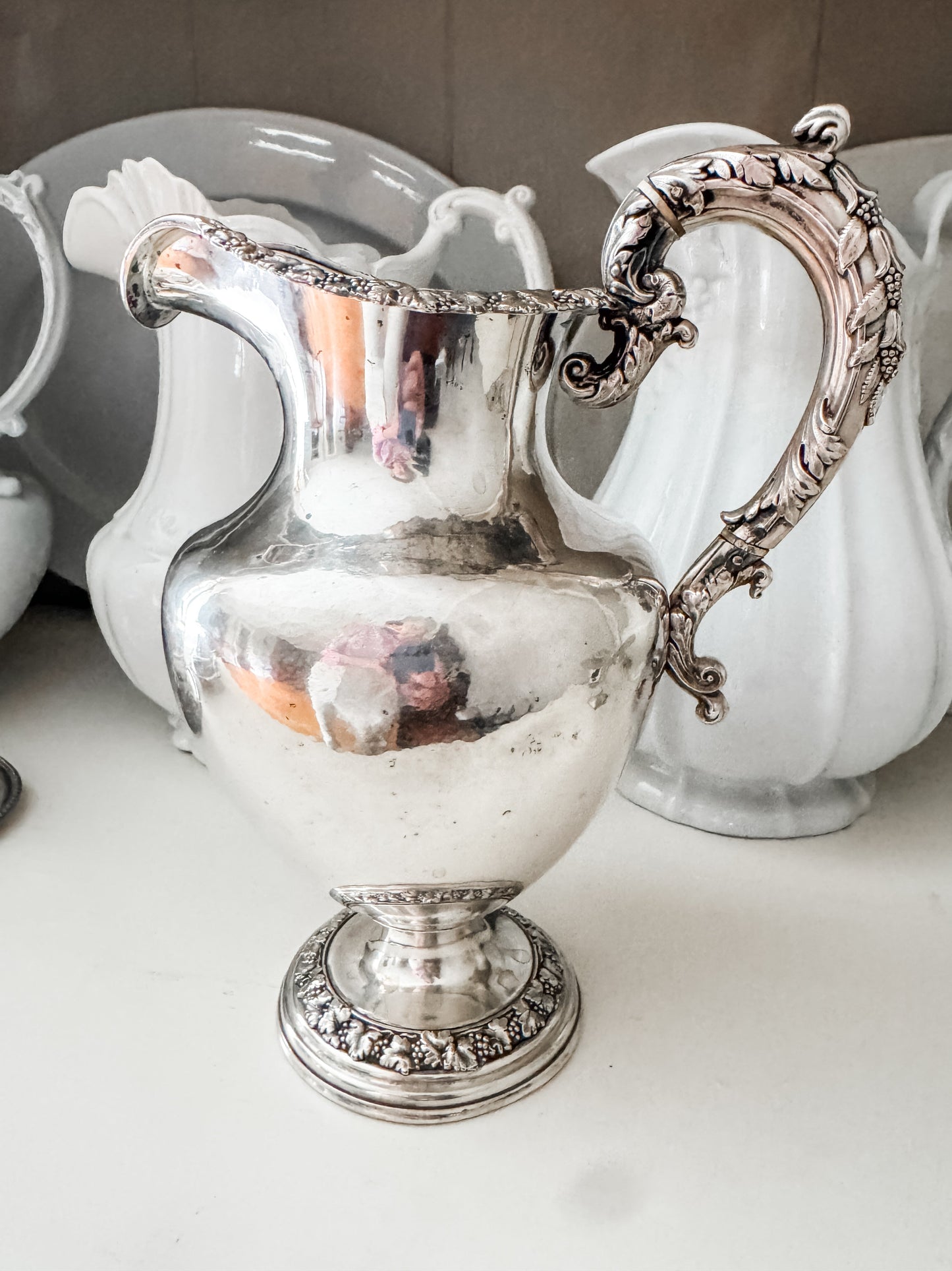 Early Old Sheffield Plate Pitcher with Sterling Cartouche, c. Late 1700s–Early 1800s