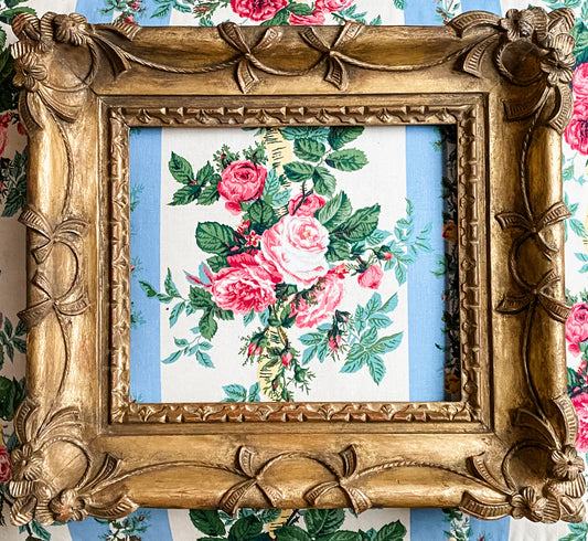 Antique Hand-Carved Florentine Giltwood Ribbon & Bow Frame, Bartolozzi E Maioli, Florence, Italy