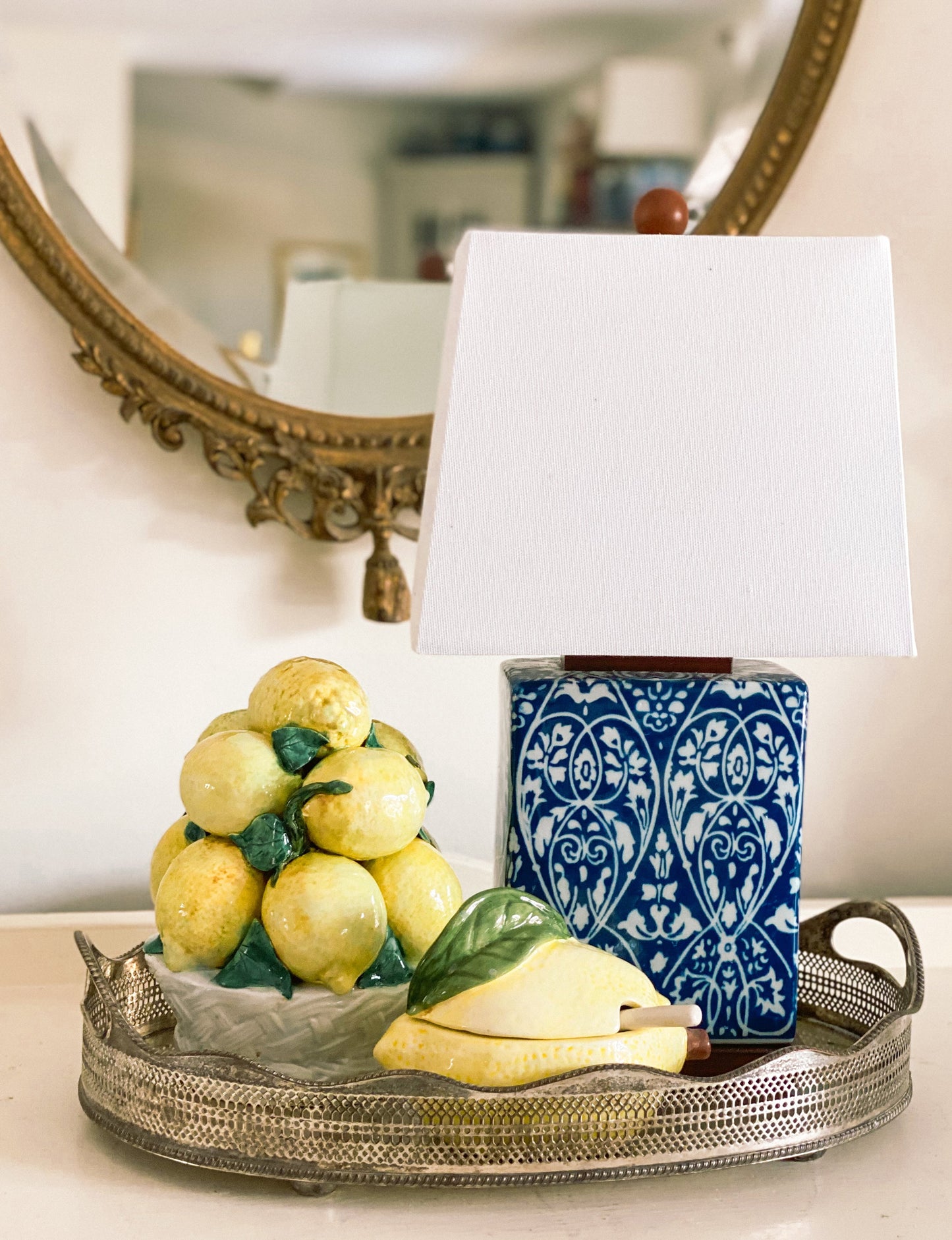 Italian Majolica Lemon Topiary