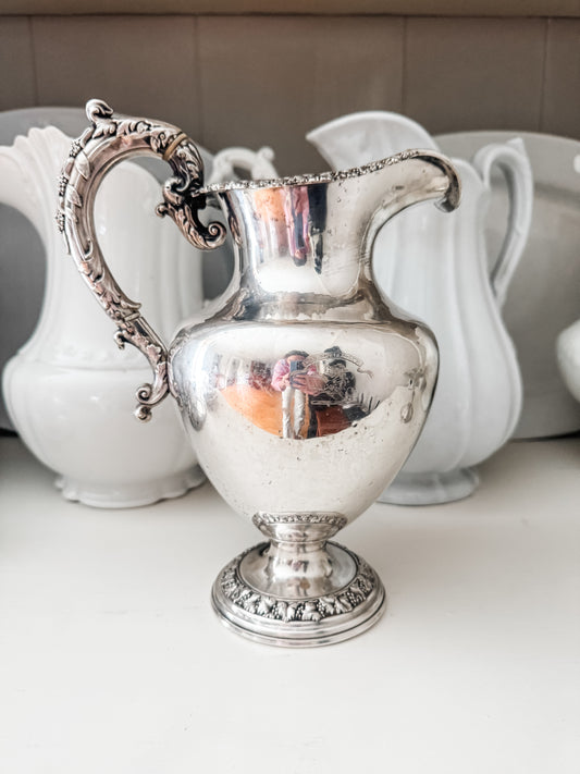 Early Old Sheffield Plate Pitcher with Sterling Cartouche, c. Late 1700s–Early 1800s