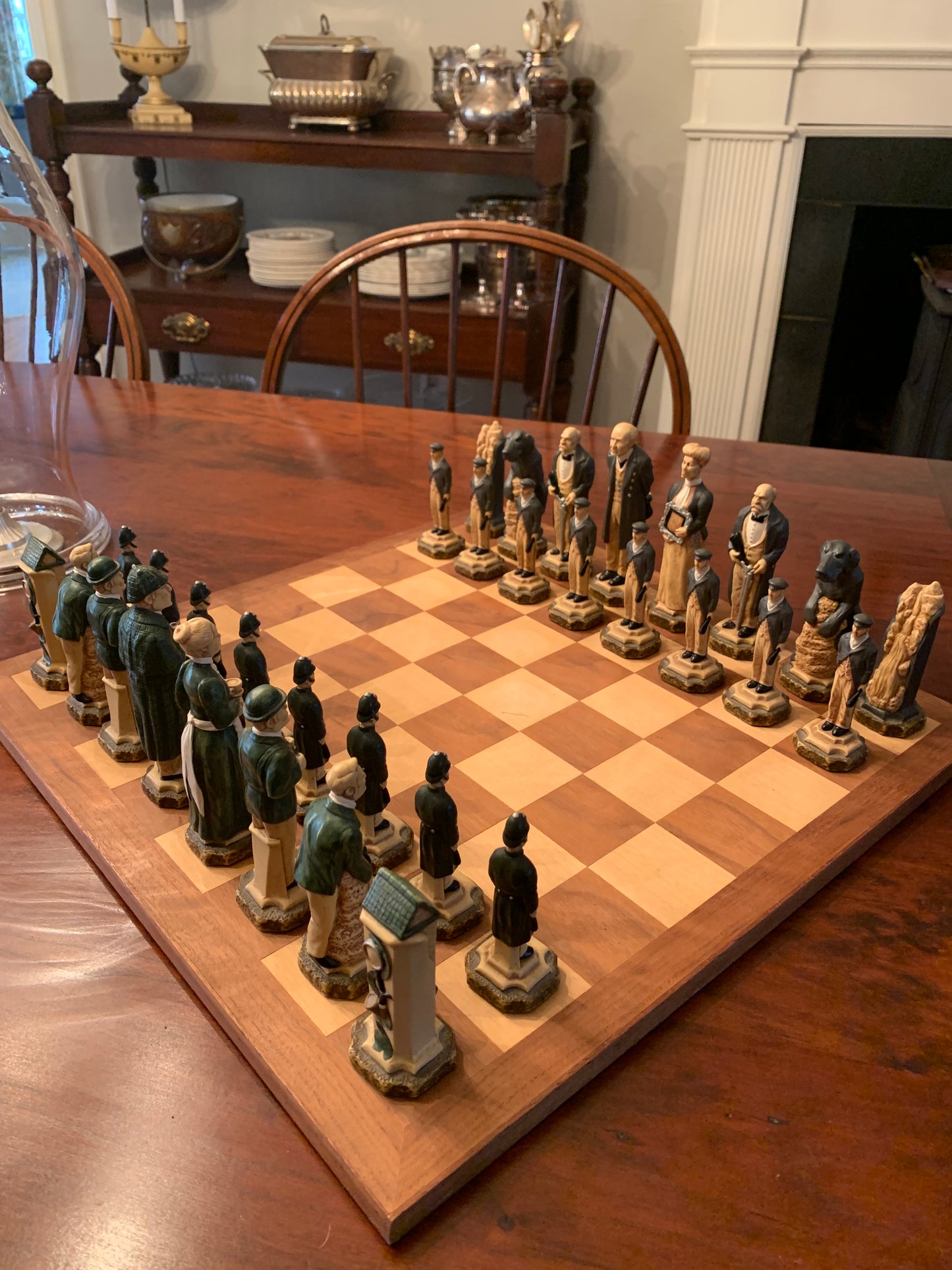British Sherlock Holmes Chess Set Handmade Studio Anne Carlton worth $1400 new