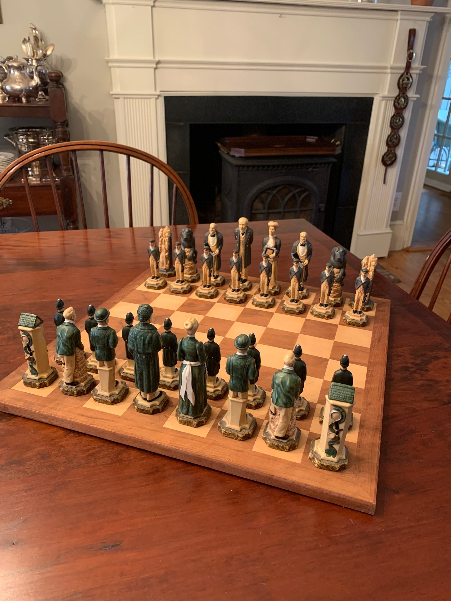 British Sherlock Holmes Chess Set Handmade Studio Anne Carlton worth $1400 new