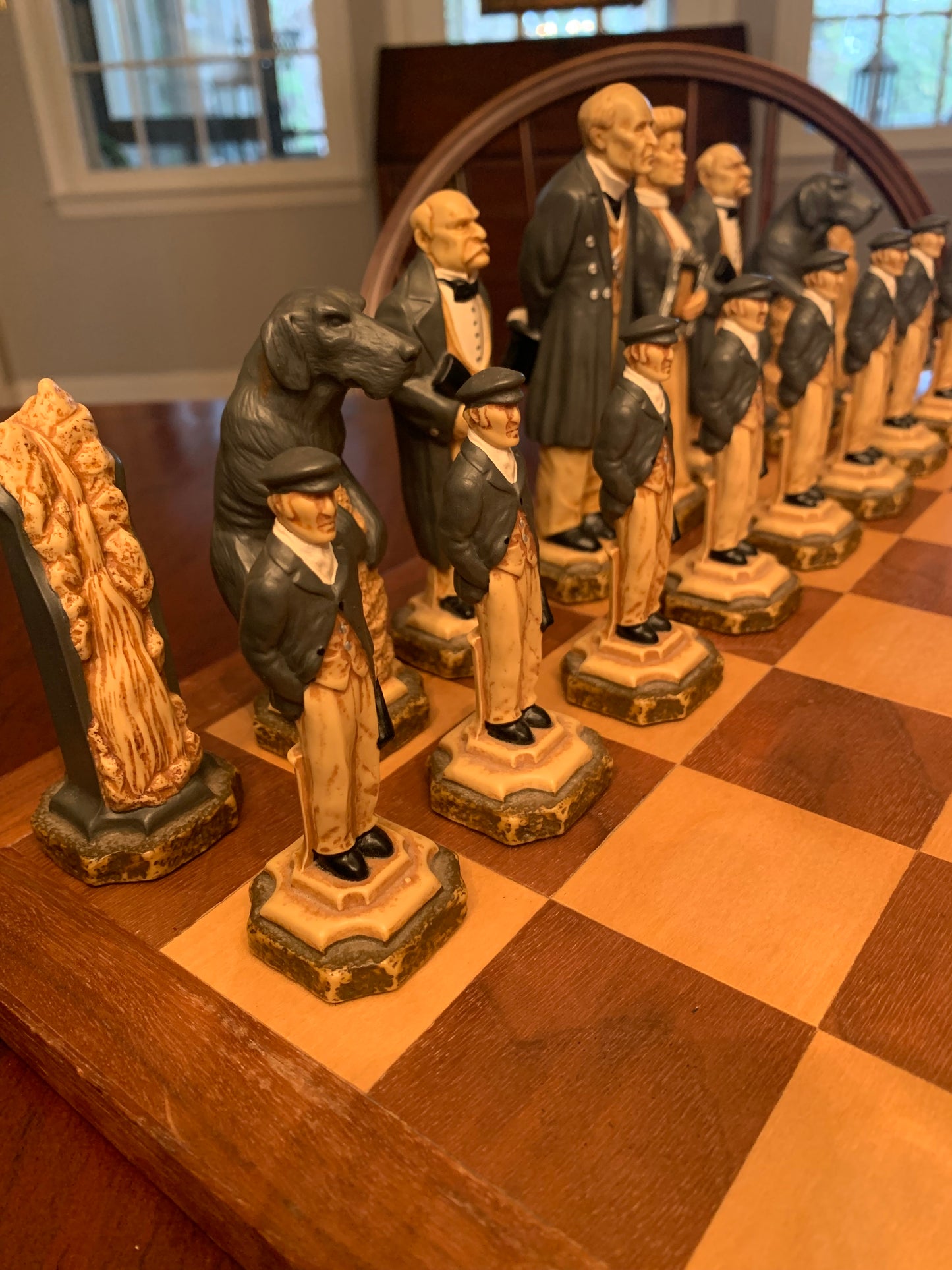 British Sherlock Holmes Chess Set Handmade Studio Anne Carlton worth $1400 new